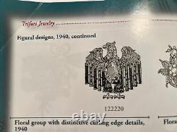 Vintage Signed Trifari DES PAT 122220 Rhinestone American Eagle Brooch Pin