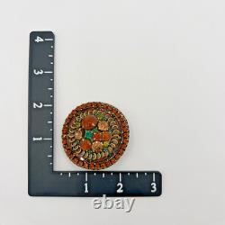 Vintage Signed Weiss Large Round Domed Rhinestone Cabochon Brooch
