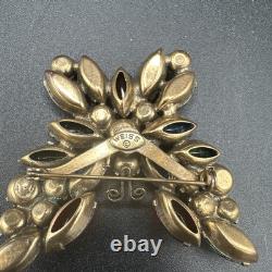 Vintage Signed Weiss Multicolored Rhinestone Butterfly Brooch