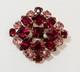 Vintage Small Schreiner Brooch Red Pink Rhinestone