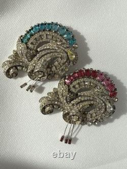 Vintage Staret Floral Spray Brooch Pair Of 2
