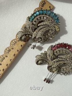 Vintage Staret Floral Spray Brooch Pair Of 2