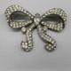 Vintage Staret Rhinestone Brooch Pot Metal Ribbon Bow Pin Statement 3 inch
