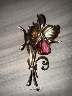 Vintage Sterling Mazer orchid Brooch