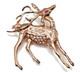 Vintage Sterling Silver GP Rhinestone Reindeer Brooch