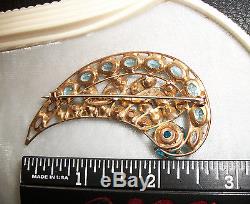 Vintage Sterling Vogue jewelry rhinestone brooch comet glass pin & clip earrings