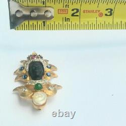 Vintage Stunning, Rare Jomaz Mazer Nubian Queen Blackamoor Unsigned Brooch Pin