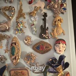 Vintage Style Mixed Lot Brooches Pins Multicolor Rhinestone Enamel Metal