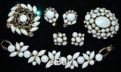 Vintage Summer White 39 Pc Lot Juliana Rhinestone Bracelet, Sets, Brooch, More