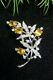 Vintage TRIFARI/Alfred PHILIPPE Sterling Sign FLOWER Pin Brooch Citrine Clear RS