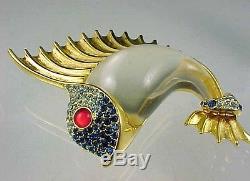 Vintage TRIFARI JELLY BELLY SAIL FISH with Rhinestones Brooch Pin