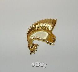Vintage TRIFARI Jelly Belly Sail Fish Rhinestones Brooch Pin