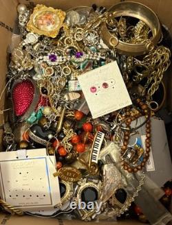 Vintage To Modern 8 LB Earring Necklace Rhinestone Bracelet Brooch Bangle Lot