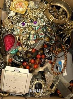 Vintage To Modern 8 LB Earring Necklace Rhinestone Bracelet Brooch Bangle Lot