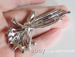 Vintage Trifari Alfred Philippe Rhinestone Flower Floral Spray Brooch 1960s RARE