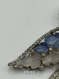 Vintage Trifari Fruit Salad Peacock Bird Brooch Rhinestone Alfred Philippe READ