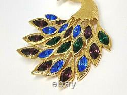 Vintage Trifari Limited Edition Peacock Large Pin Brooch Signed