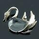 Vintage Trifari Sterling Jelly Belly Swan Brooch with clear Rhinestones (A1012)