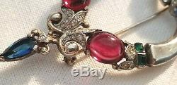 Vintage Trifari Sterling Silver Jewels Of Tanjore Coll Pin/brooch