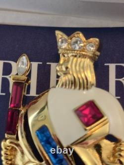 Vintage Trifari TM 1996 Signed Runway Designer Brooch King of Diamonds Jewelry