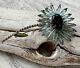 Vintage Unsigned Pleated Prong Set Aquamarine Flower Stones Silver Schreiner #24