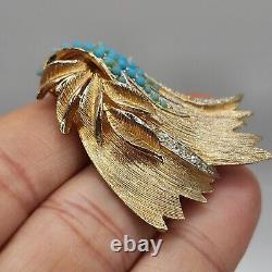 Vintage Vendome Brooch Blue Rhinestone Signed