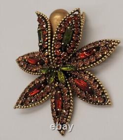 Vintage Vendome (Coro) Flower Sparkly Multishade Rhinestone Large Brooch/pin