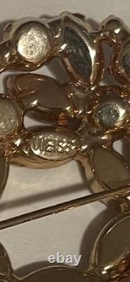 Vintage WEISS Brooch Rhinestone Chatons Marquis Aurora Borealis