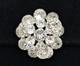 Vintage WEISS Clear Rhinestone Round Layered Brooch Pin