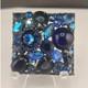 Vintage Weiss Brooch Blue Rhinestone AB Square Statement Pin 1.75in
