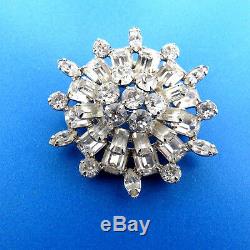 Vintage Weiss Crystal Rhinestone Brooch Pin Large 2.5