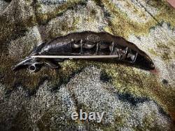 Vintage Weiss Pea Pod Brooch Rhinestones and Faux Pearls Signed