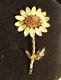 Vintage Weiss Pin Brooch Sparkling Rhinestone Floral Flower Signed Weiss