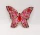 Vintage Weiss Pink Purple Red Rhinestone Butterfly Brooch Signed Weiss 2×2.25