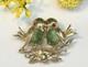 Vintage Weiss Rare Gold Tone Two Love Birds On A Branch Brooch Pin 1.9 Long EC