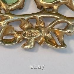 Vintage Weiss Rare Gold Tone Two Love Birds On A Branch Brooch Pin 1.9 Long EC