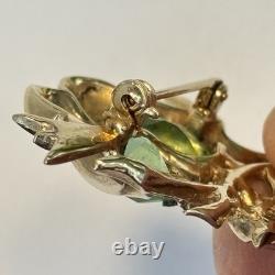 Vintage Weiss Rare Gold Tone Two Love Birds On A Branch Brooch Pin 1.9 Long EC