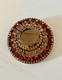 Vintage Weiss Round Rhinestone Brooch Smoky Glass Red Signed Pin