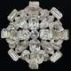 Vintage Weiss Signed Clear Rhinestone Brooch Silver Tone Statement Pin