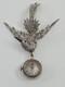 Vintage Welsbro 17j Mechanical Watch Bird Brooch Pin Rhinestone Works Rare