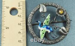 Vintage Womens Bird Brooch Enamel & Sterling Silver WBs Fine Jewellery