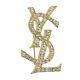 Vintage Yves Saint Laurent Never Used Rhinestone YSL Pin Brooch. NFV5445