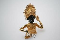 Vintage blackamoor dancer brooch pin Exotic jewelry 1950s