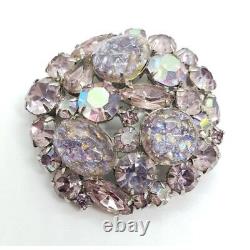 Vintage brooch Lavender Foiled RARE Multi color Juliana Rhinestone