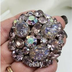 Vintage brooch Lavender Foiled RARE Multi color Juliana Rhinestone