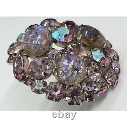 Vintage brooch Lavender Foiled RARE Multi color Juliana Rhinestone