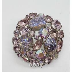 Vintage brooch Lavender Foiled RARE Multi color Juliana Rhinestone
