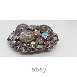 Vintage brooch Lavender Foiled RARE Multi color Juliana Rhinestone