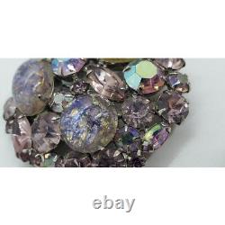 Vintage brooch Lavender Foiled RARE Multi color Juliana Rhinestone