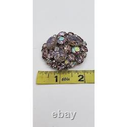 Vintage brooch Lavender Foiled RARE Multi color Juliana Rhinestone
